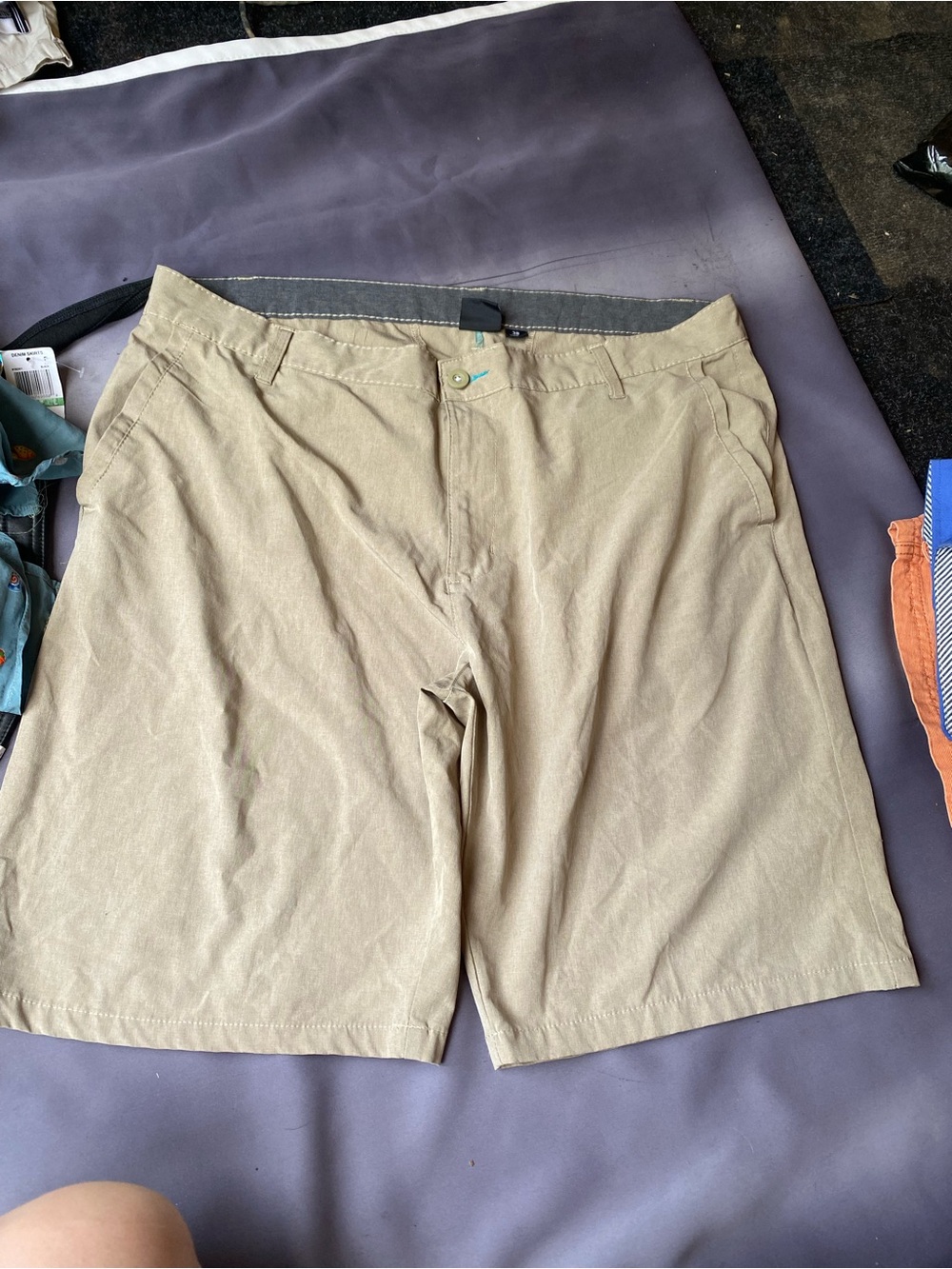 burnside Men's Tan Flat-Front Shorts